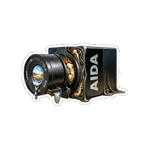 Cameras Dali Sticker by Aida Imaging