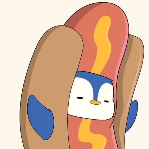 Happy Hot Dog GIF by Pudgy Penguins