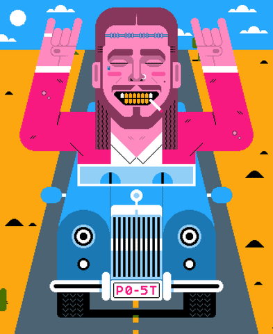 Post Malone Portrait GIF by licknittle