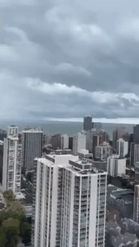Waterspout Forms Off Chicago Coastline Amid High Winds