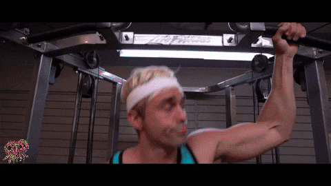 Pepper new day gym guy GIF