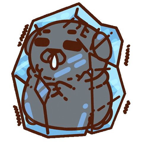 Shaking Ice Cold Sticker by Puglie Pug