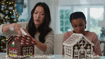 Decorating Gingerbread House GIF by Hallmark Channel