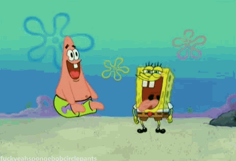 spongebob super excited