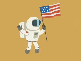Awesome Moon Landing GIF by Brent Noll