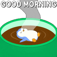 Good Morning Coffee GIF by Pudgy Penguins