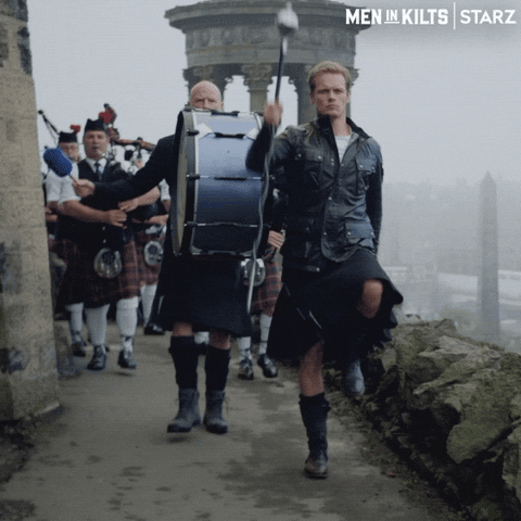 Marching Sam Heughan GIF by Men in Kilts: A Roadtrip with Sam and Graham - Find & Share on GIPHY