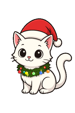 Merry Christmas Cat Sticker