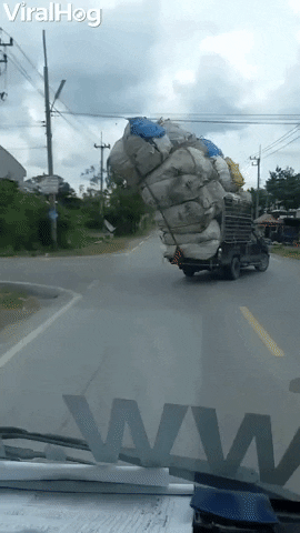 Overloaded Pickup Truck Loses Cargo GIF by ViralHog
