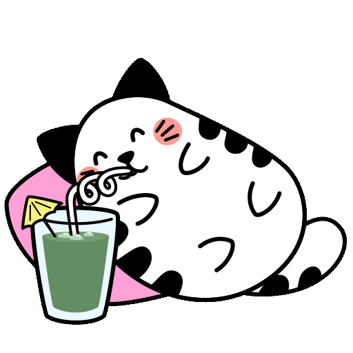 Cat Drinking Sticker by Evacomics