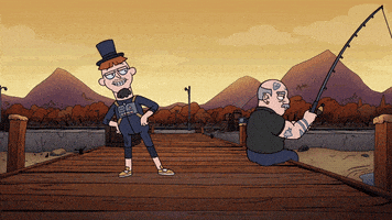 Old Man Fishing GIF by Cartoon Hangover - Find & Share on GIPHY