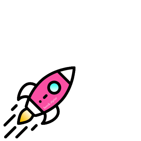 Pink Rocket Sticker by borek.digital