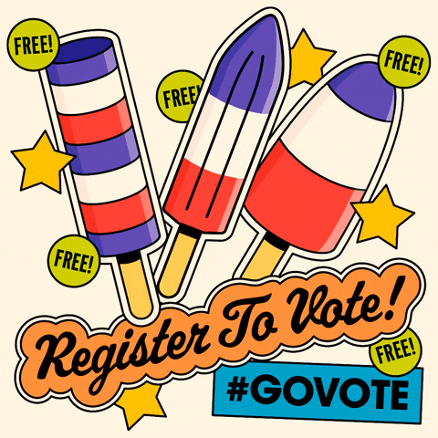 Register To Vote Independence Day GIF by #GoVote