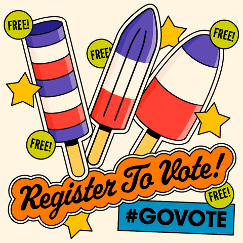 Register To Vote Fourth Of July GIF by #GoVote