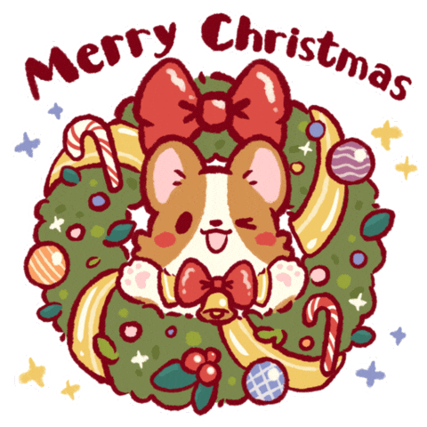 Merry Christmas Winter Sticker by Lazy Corgi