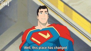 Walking Superman GIF by Adult Swim