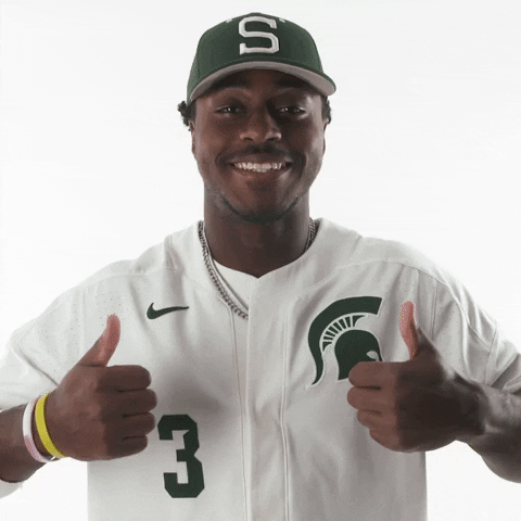 Home Run Thumbs Up GIF by Michigan State Athletics