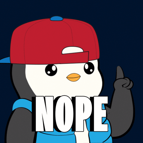 No Way Penguin GIF by Pudgy Penguins by pudgypenguins