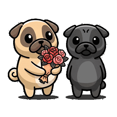 Happy I Love You Sticker by Pugs