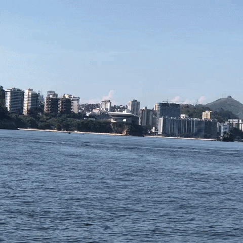 Eu com o museu de Niterói ao fundo