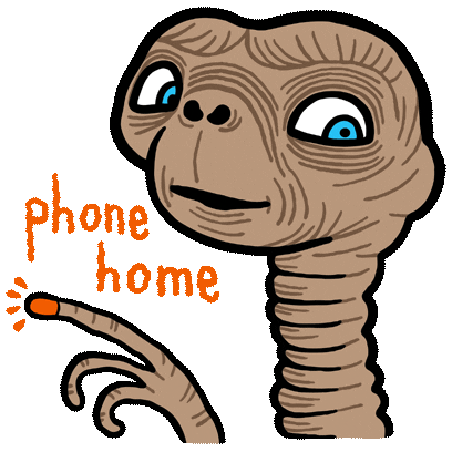 Phone Home Illustration Sticker