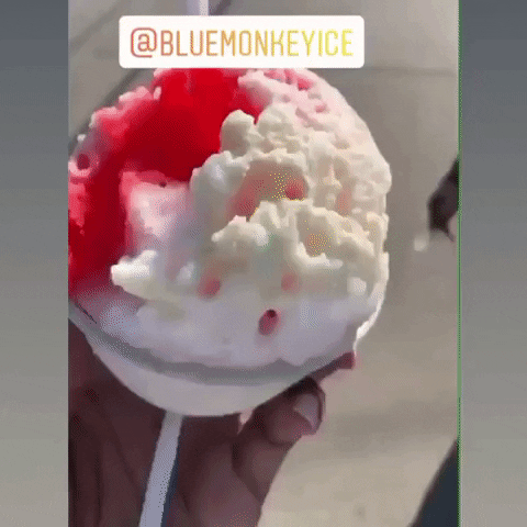 bluemonkeyice shaved ice snow cone blue monkey sno ball GIF