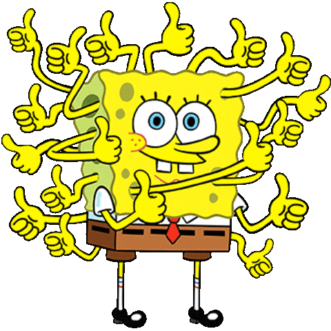Well Done Thumbs Up Sticker by SpongeBob SquarePants for iOS & Android