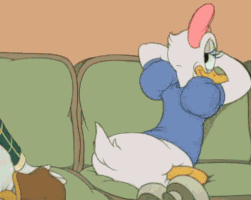 Daisy Duck Flirt GIF by MOODMAN