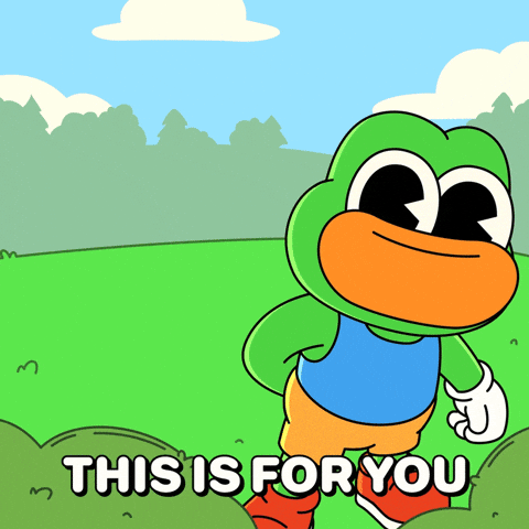 Here You Go GIF by Franky The Frog