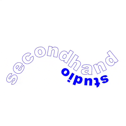 secondhandstudio logo type rotating text secondhand studio GIF