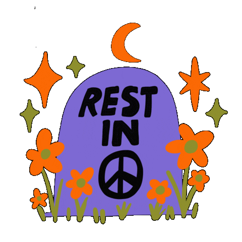 Rest In Peace Halloween Sticker by Bananna Bones