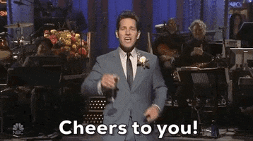 paul rudd cheers GIF by Saturday Night Live