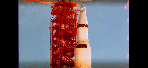 Imagen de la NASA del lanzamiento del cohete Apolo 11 desde su plataforma