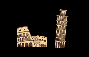 maxandmini italian tourist colosseum leaning tower of pisa GIF