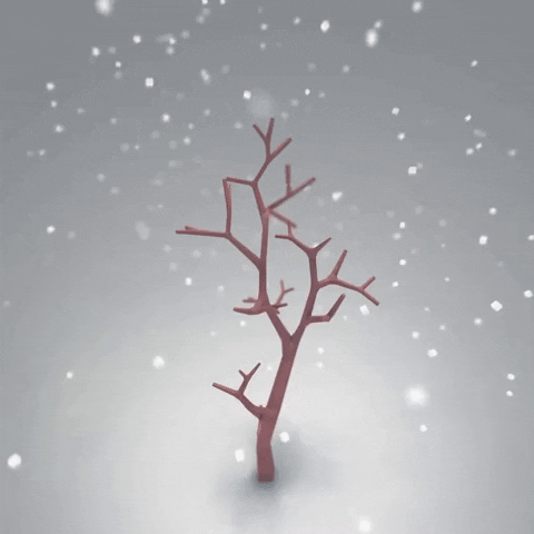 Tree Snowing GIF by tkkjee