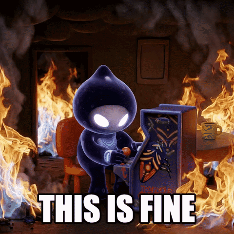 Burning All Good GIF by Super Studios (Community)