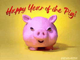 Happy New Year Pig GIF by Headexplodie