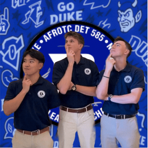 Thinking Airforce GIF by Duke AFROTC