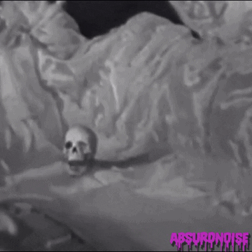 the screaming skull horror GIF by absurdnoise