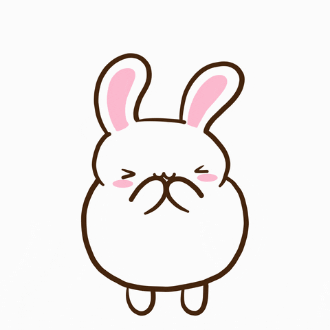 Bunny love happy heart kawaii GIF