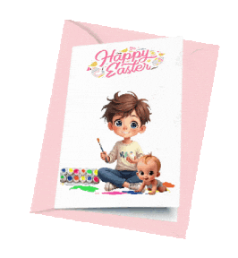 Boys Girls Easter Sticker