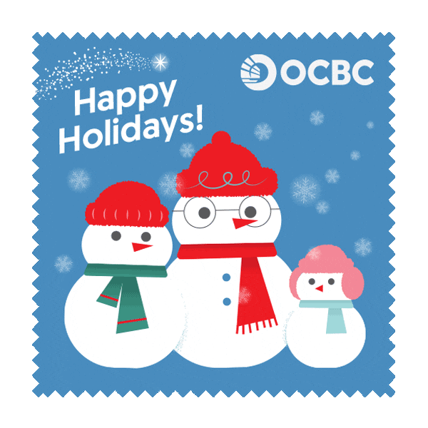 Snow Snowman Sticker by OCBC Bank