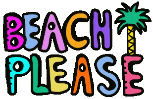 Palm Tree Beach Sticker by Jelene