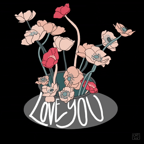 i love you flowers GIF by Cat Willett