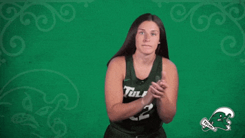 women's basketball clapping GIF by GreenWave