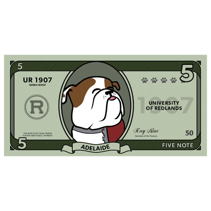 Money Givingday Sticker by Addie - University of Redlands Mascot