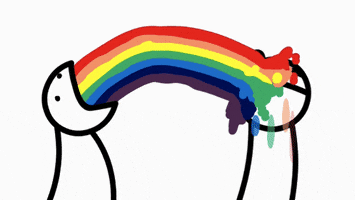 Resultado de imagem para throwing up rainbows