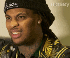 Celebrity gif. Waka Flocka pauses and looks around as if he’s thinking hard about something, and then rolls his eyes. 