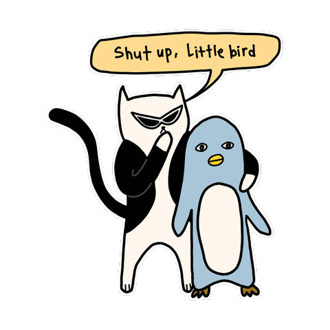 Tuxedo Cat Shut Up Sticker by Rocketpong