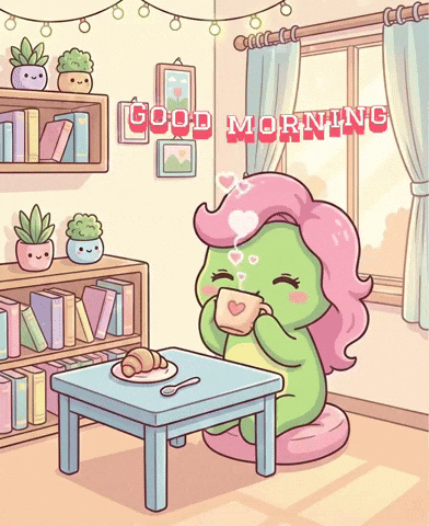 Happy Good Morning GIF by KuteCosmos | Home of Fruffy and 12 Kute Signs